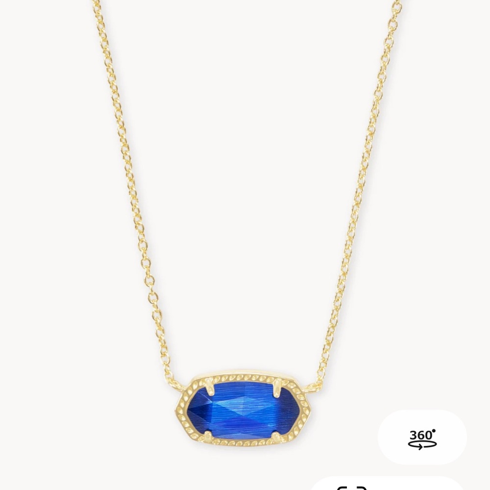 KENDRA SCOTT Elisa Gold Pendant Necklace in Cobalt Cat's Eye NWOT